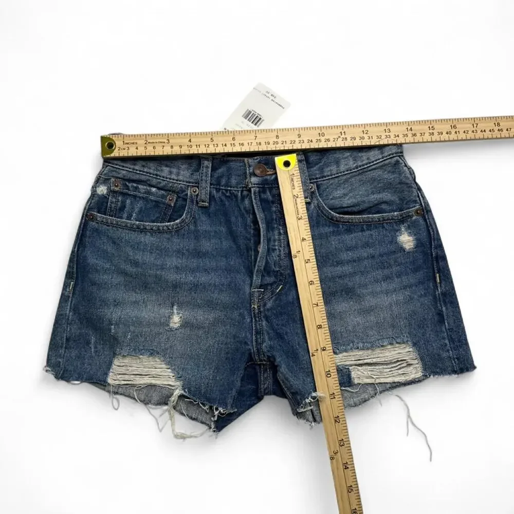 We The Free Free People Denim Shorts distressed detail women’s size 25 NWT